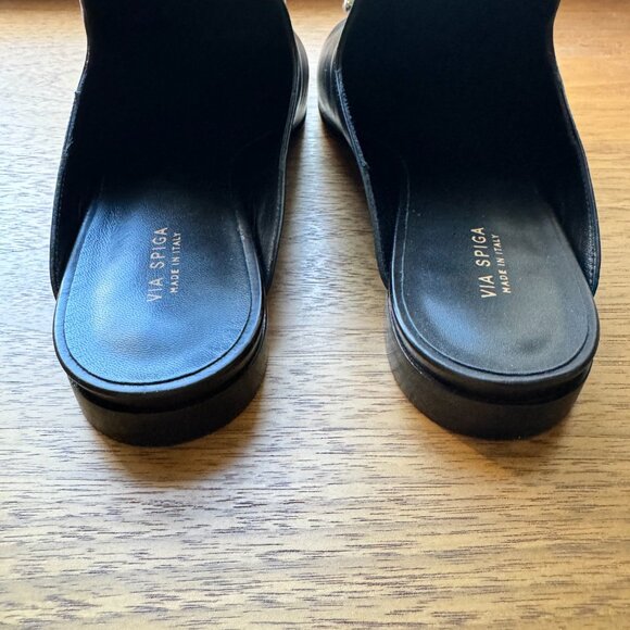 Via Spiga Tara Leather Mules - Black, Size 6 - Picture 6 of 8